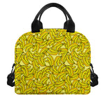 Yellow Geometric Banana Pattern Print Insulated Lunch Bag