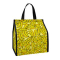 Yellow Geometric Banana Pattern Print Insulated Lunch Tote