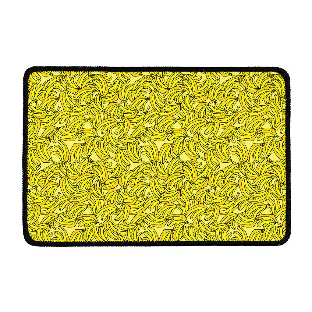 Yellow Geometric Banana Pattern Print Kitchen Mat