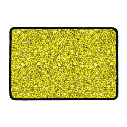 Yellow Geometric Banana Pattern Print Kitchen Mat