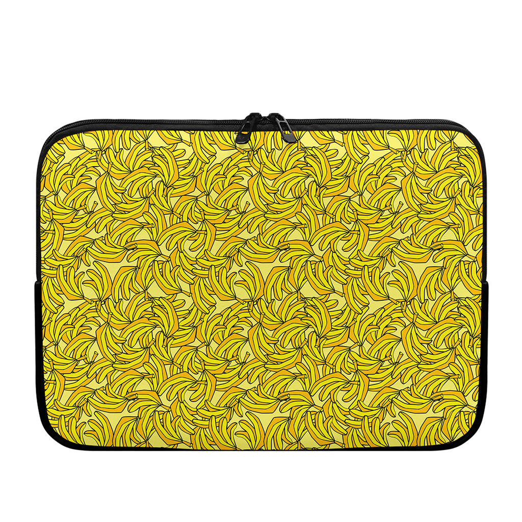 Yellow Geometric Banana Pattern Print Laptop Sleeve