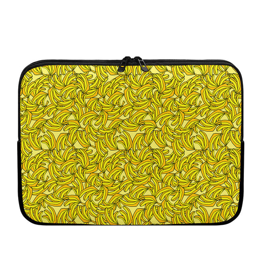 Yellow Geometric Banana Pattern Print Laptop Sleeve