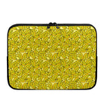 Yellow Geometric Banana Pattern Print Laptop Sleeve