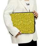 Yellow Geometric Banana Pattern Print Laptop Sleeve
