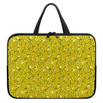 Yellow Geometric Banana Pattern Print Laptop Sleeve With Handle