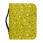 Yellow Geometric Banana Pattern Print Leather Bible Cover