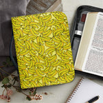 Yellow Geometric Banana Pattern Print Leather Bible Cover