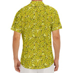Yellow Geometric Banana Pattern Print Men's Deep V-Neck Shirt