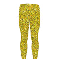 Yellow Geometric Banana Pattern Print Men's Leggings