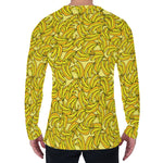 Yellow Geometric Banana Pattern Print Men's Long Sleeve T-Shirt