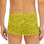 Yellow Geometric Banana Pattern Print Men's Short Boxer Briefs