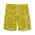 Yellow Geometric Banana Pattern Print Men's Athletic Shorts