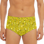 Yellow Geometric Banana Pattern Print Men's Triangle Swim Briefs