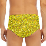 Yellow Geometric Banana Pattern Print Men's Triangle Swim Briefs