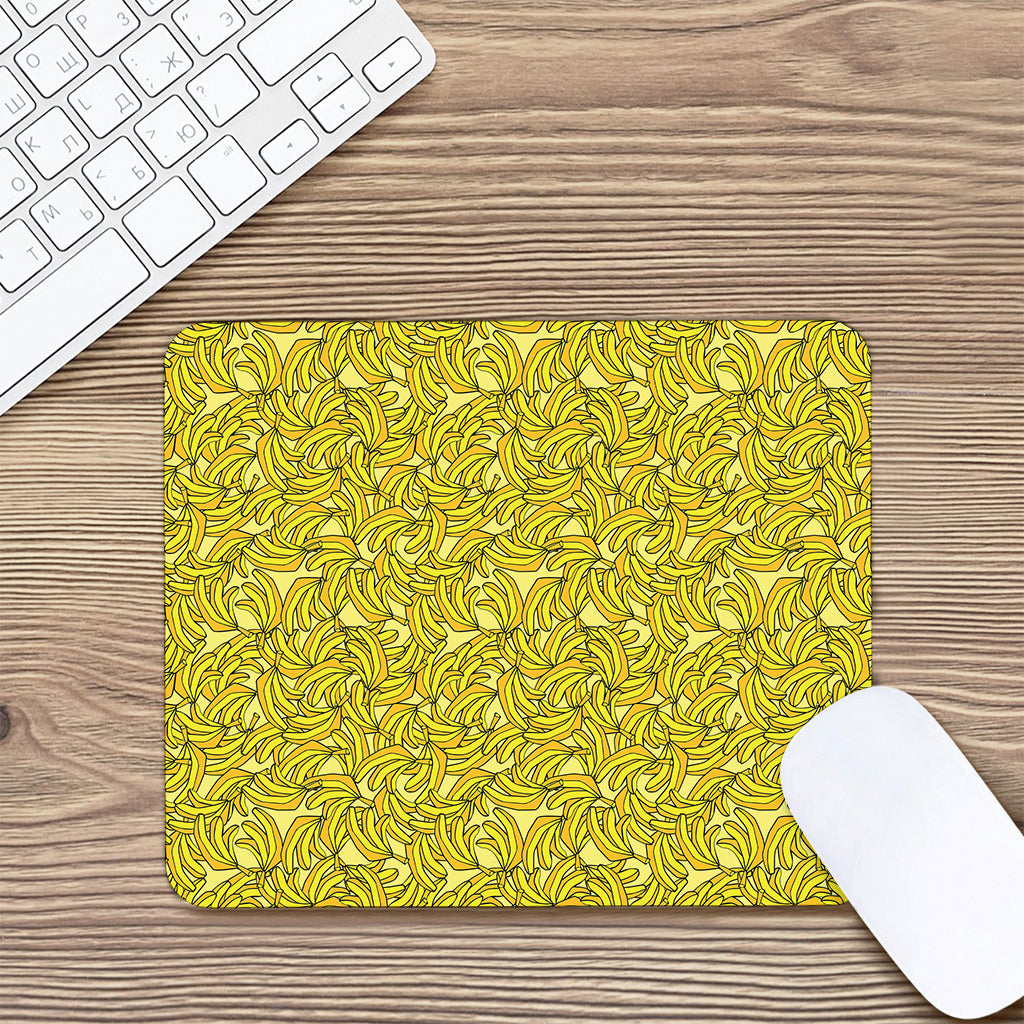 Yellow Geometric Banana Pattern Print Mouse Pad