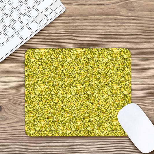 Yellow Geometric Banana Pattern Print Mouse Pad