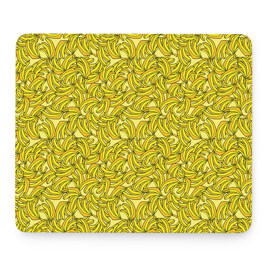 Yellow Geometric Banana Pattern Print Mouse Pad