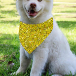Yellow Geometric Banana Pattern Print Over The Collar Dog Bandana