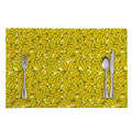 Yellow Geometric Banana Pattern Print Placemat