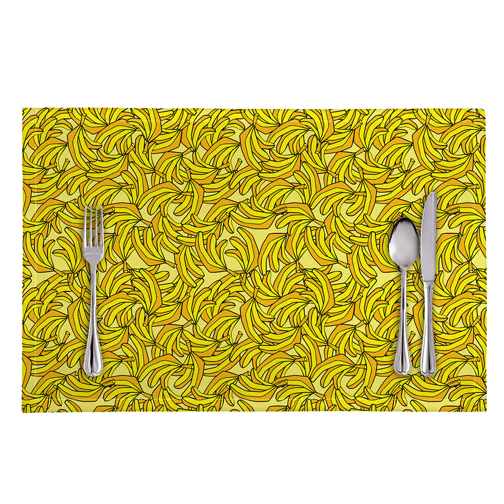Yellow Geometric Banana Pattern Print Placemat