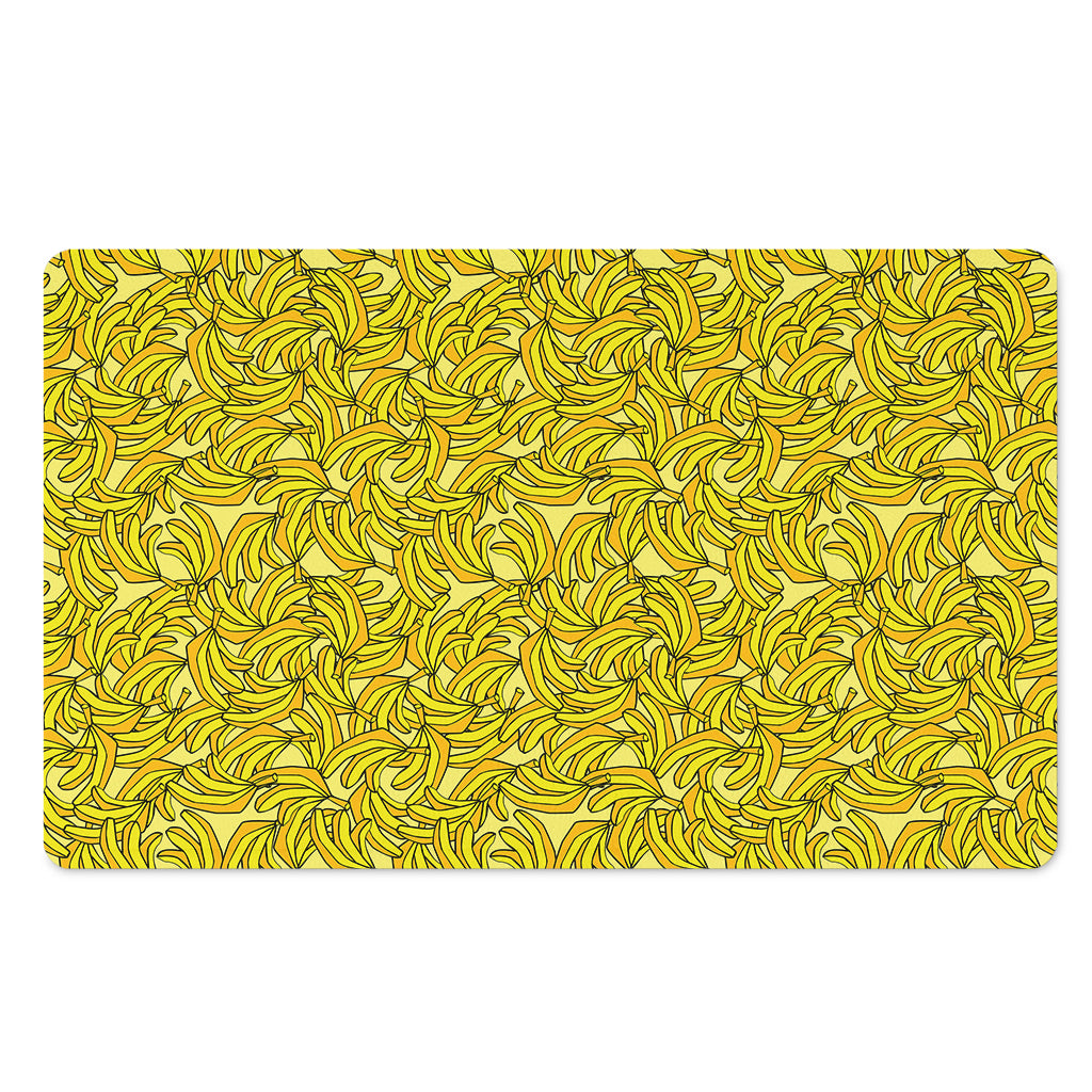 Yellow Geometric Banana Pattern Print Polyester Doormat