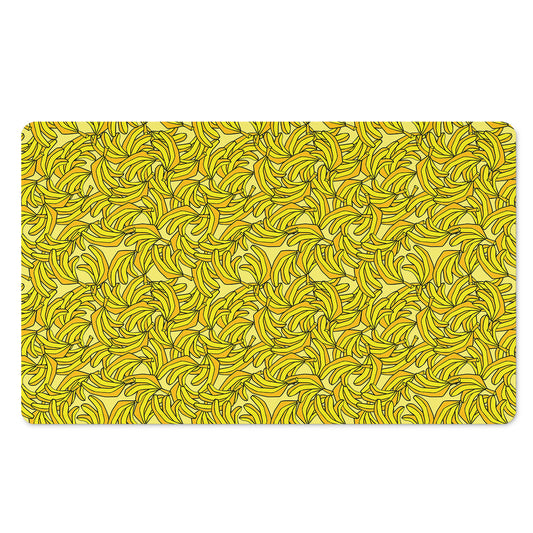 Yellow Geometric Banana Pattern Print Polyester Doormat