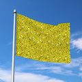 Yellow Geometric Banana Pattern Print Polyester Flag