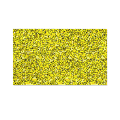 Yellow Geometric Banana Pattern Print Polyester Flag