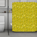 Yellow Geometric Banana Pattern Print Polyester Shower Curtain