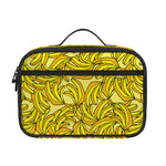 Yellow Geometric Banana Pattern Print Portable Lunch Bag