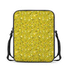 Yellow Geometric Banana Pattern Print Rectangular Crossbody Bag