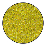 Yellow Geometric Banana Pattern Print Round Floor Mat