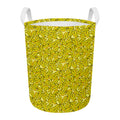 Yellow Geometric Banana Pattern Print Round Laundry Basket