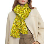 Yellow Geometric Banana Pattern Print Scarf