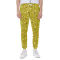 Yellow Geometric Banana Pattern Print Joggers