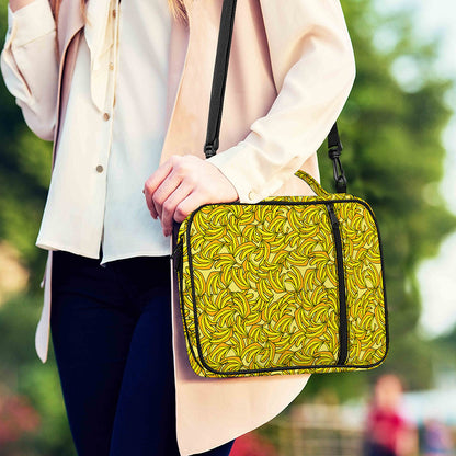 Yellow Geometric Banana Pattern Print Shoulder Strap Bible Bag
