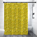 Yellow Geometric Banana Pattern Print Shower Curtain