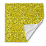 Yellow Geometric Banana Pattern Print Silk Bandana