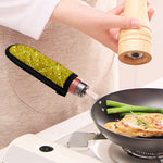 Yellow Geometric Banana Pattern Print Skillet Handle Cover