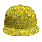 Yellow Geometric Banana Pattern Print Snapback Cap