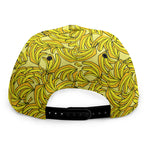Yellow Geometric Banana Pattern Print Snapback Cap