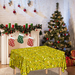 Yellow Geometric Banana Pattern Print Tablecloth