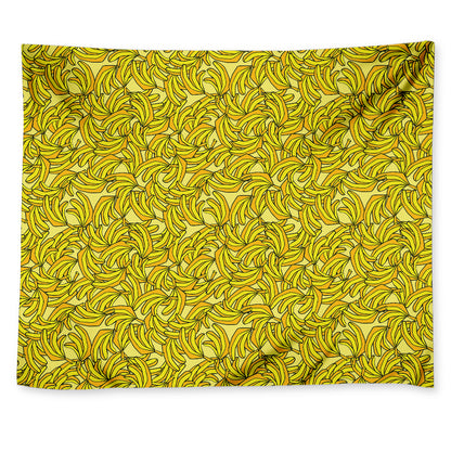 Yellow Geometric Banana Pattern Print Tapestry