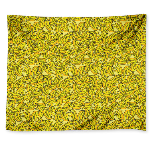 Yellow Geometric Banana Pattern Print Tapestry