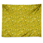 Yellow Geometric Banana Pattern Print Tapestry