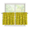 Yellow Geometric Banana Pattern Print Tier Curtains