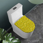 Yellow Geometric Banana Pattern Print Toilet Lid Cover