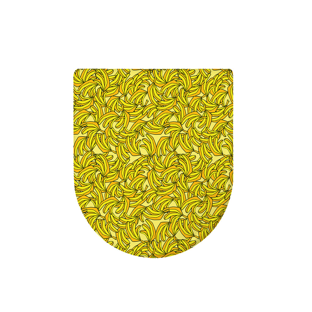 Yellow Geometric Banana Pattern Print Toilet Lid Cover