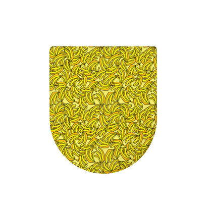 Yellow Geometric Banana Pattern Print Toilet Lid Cover