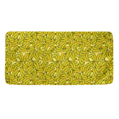 Yellow Geometric Banana Pattern Print Towel